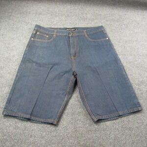 Vtg Marx Dutch Shorts Men 40 Denim Blue Jean Jorts Baggy Y2K Embroidered Pockets
